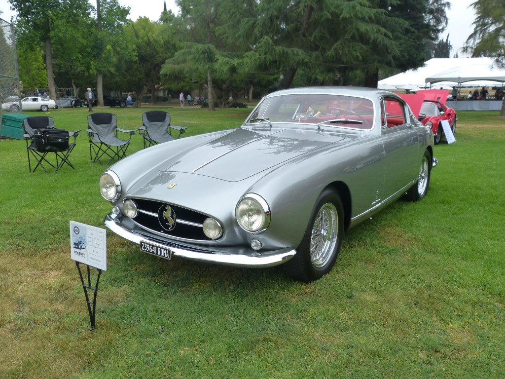 Among the many spectacular Ferraris on display was the 250 Europa, likely the first ever built.  This car's grille is much different from that of "production" Europas and this car, as it was the 1953 Paris auto show display vehicle, featured a daring orange colored leather interior that dazzled everyone who saw it