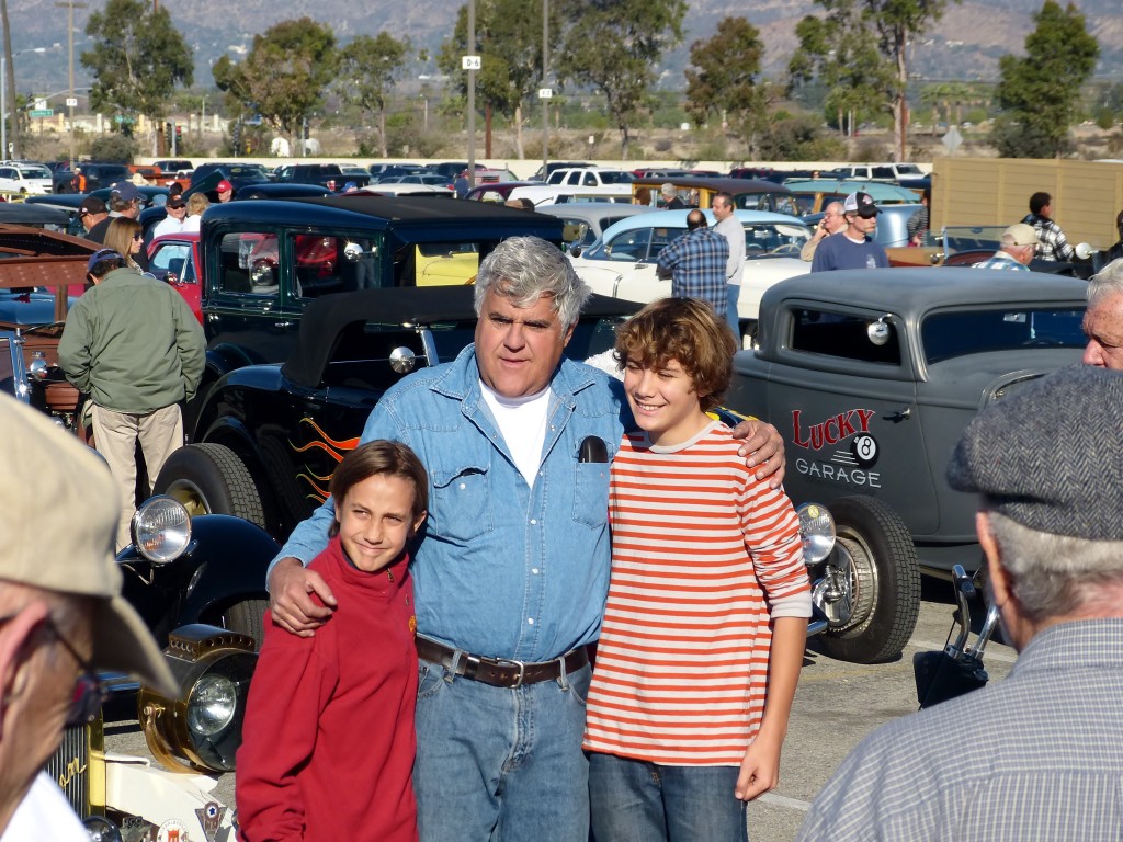 ...and of course Jay Leno was there.  I don't recall which among his fabulous collection of automobiles he brought and drove that day, but he always takes time to share his cars with other attendeeds, sign autographs, and pose for a few photos...my kind of car guy!