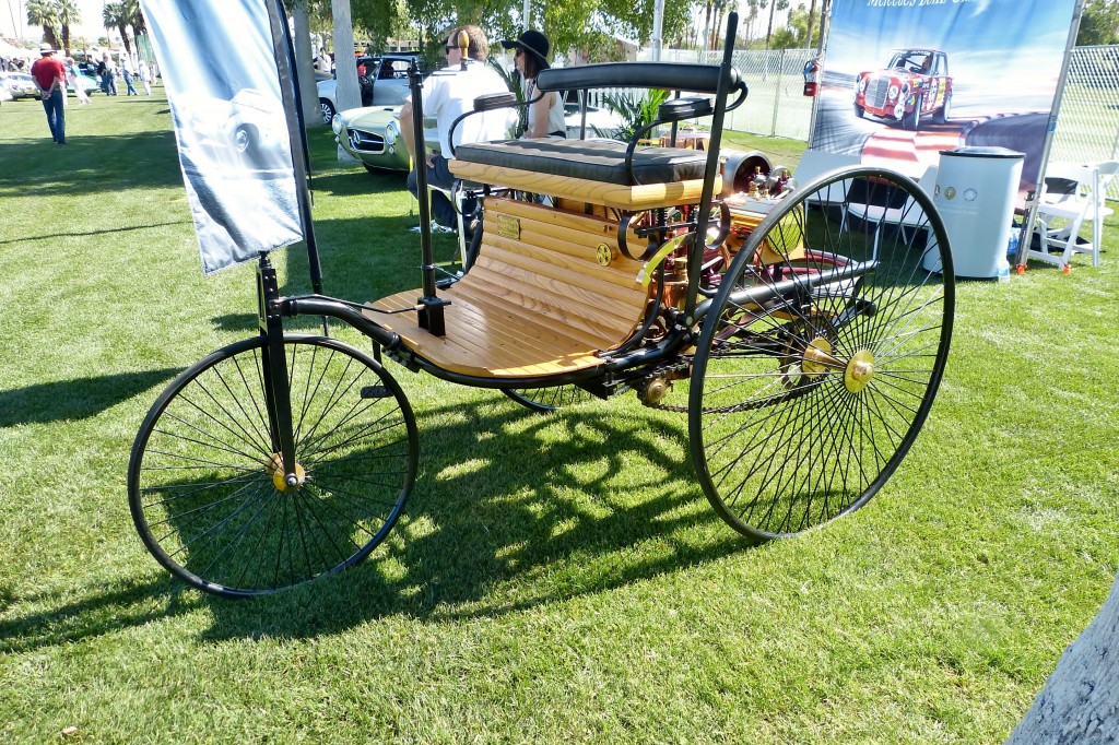 My friends at the Mercedes-Benz Classic Center, USA, located in irvine, CA, always come out to support great car shows.  This is a modern replica of what is arguably the first automobile, called the Patentwagen