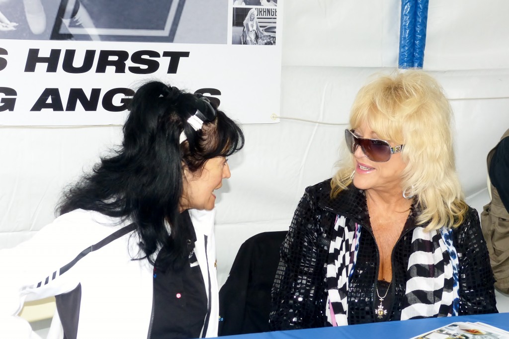 "Girls Just Wanna Have Fun!"  Cleo Shelby, and the incomparable Linda Vaughn, sign autographs, swap stories, and shake hands or the Hurst Racing Angels charity project
