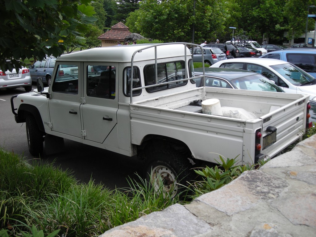 I love Land Rover Defenders in most any configuration, but find this four door pickup body particularly cool.  Turbodiesel power, 5-speed stick, 4-wheel drive, aluminum bodywork...and plenty of room for this in my driveway.  Wish we got these here.