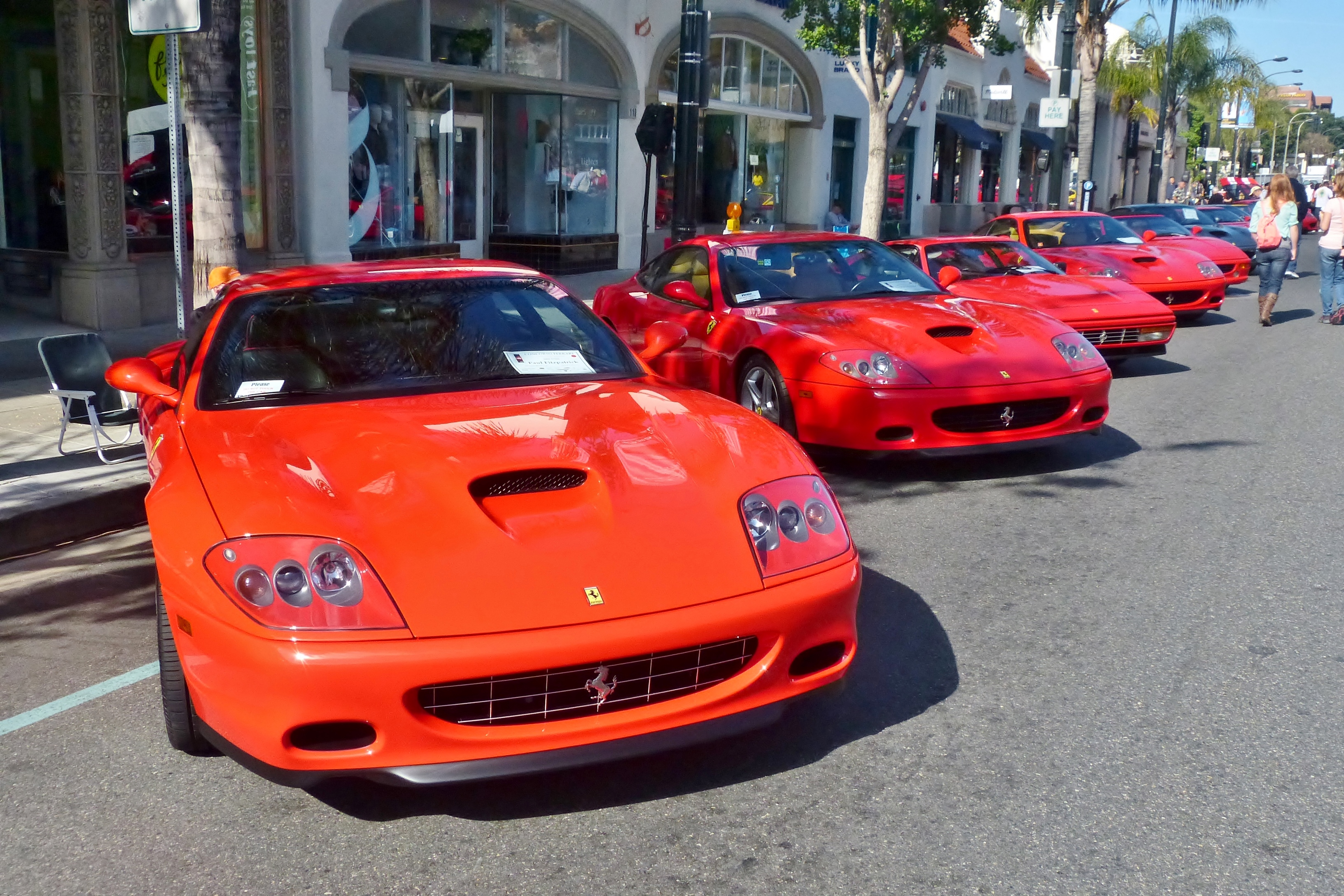 Ferrari Club of America concours, Old Town Pasadena, 2015
