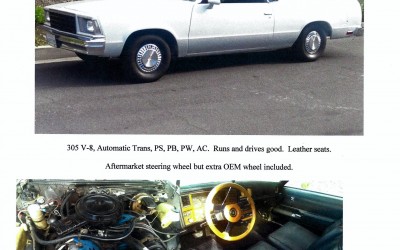 FOR SALE: 1979 Chevrolet El Camino V-8