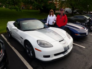 My absolutely special friends Bev and Bob, and Bev's scumptilicious 60th anniversary C6 Grand Sport Corvette roadster.