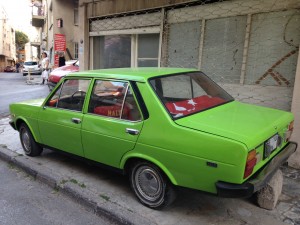 The lines of this little Moskovich sedan screams mid-70s Fiat all the way; these are common all over Russia and the Ukraine.