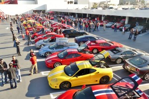 A breathtaking sight, for sure.  Something like 400 Ferraris fill the rooftop of the Petersen, every shape, size, color and model, except not a single Enzo which struck me as odd.
