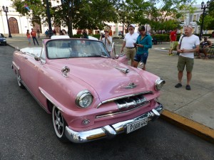Pretty in Pink; everytime this car stopped at the park, he picked up another fare.