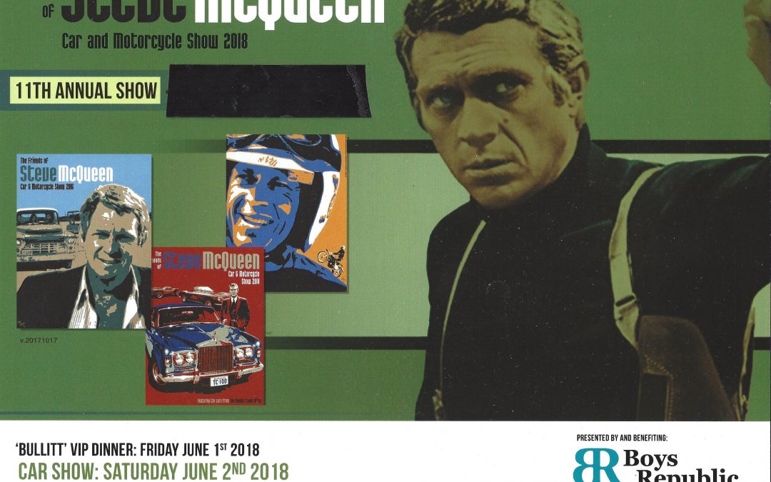 Save the date, and enter your car or bike for the Friends of Steve McQueen Car Show June 1 $& 2